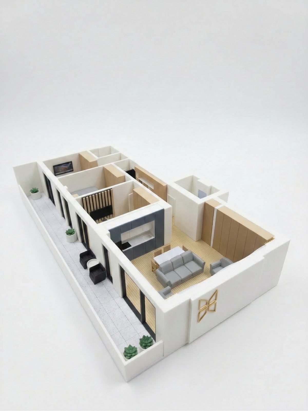 Machetă 3D detaliată a unui plan de apartament